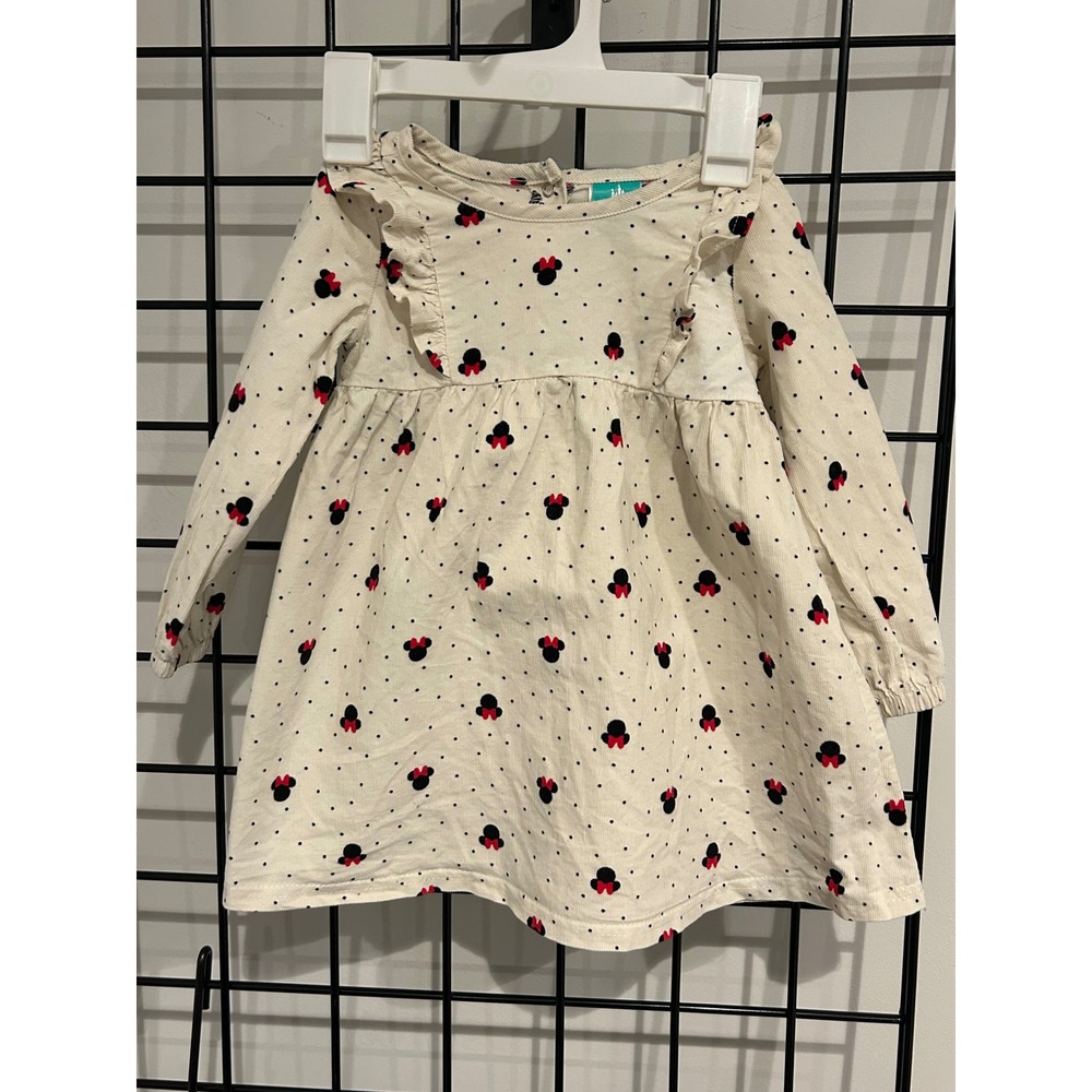 Disney Baby Girl's 24M Cream Minnie Mouse Corduroy Long Sleeve Dress